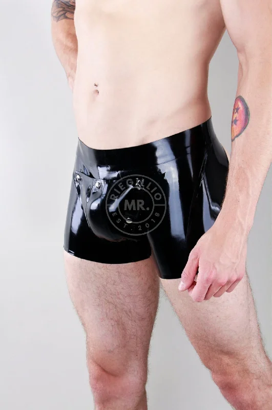 Black Rubber Cheeky Codpiece Short