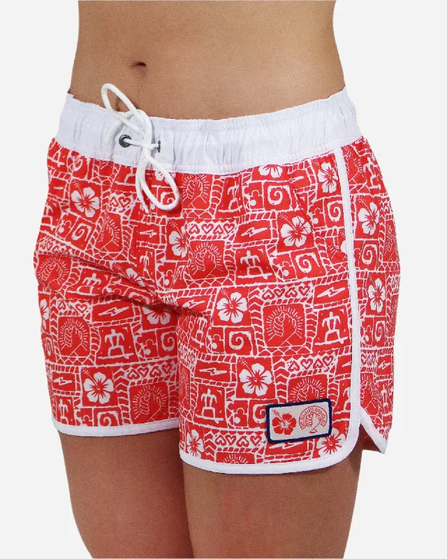 Womens - SMU Swim Shorts - Gotcha4Life - Red