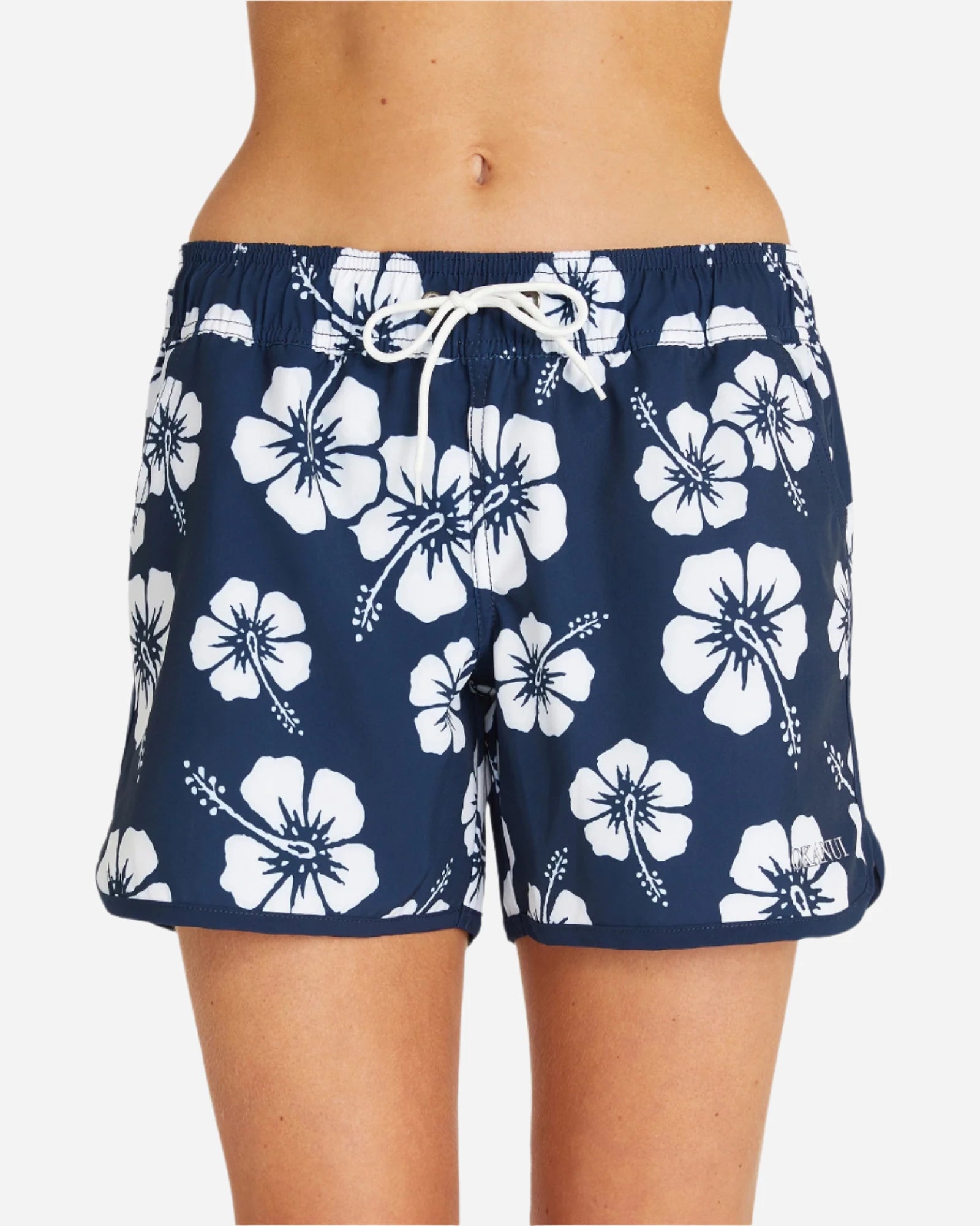 Womens - Swim Shorts - Hibiscus Navy