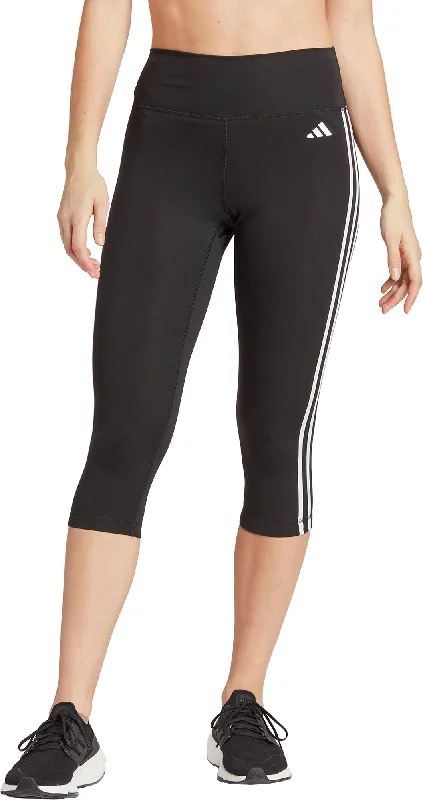 adidas Train Essentials 3 Stripes Womens 3/4 Capri Training Tights - Black