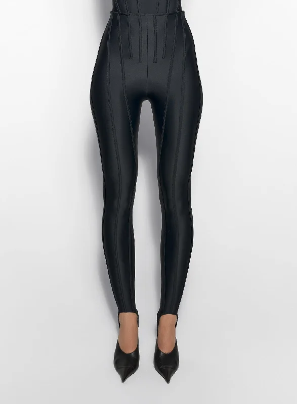 black corseted leggings