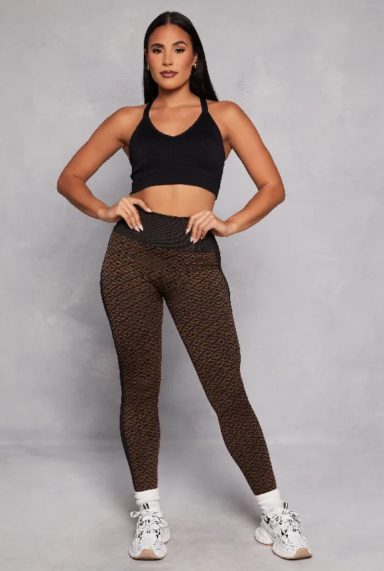 Geometric Print High Waist Leggings