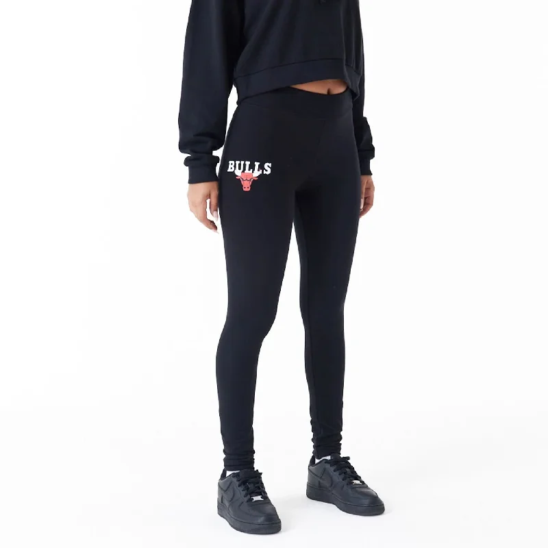 Chicago Bulls Womens NBA Team Bulls Logo Black Leggings