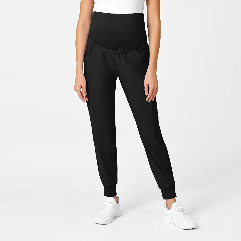 W123 Maternity Jogger Scrub Pant - Black