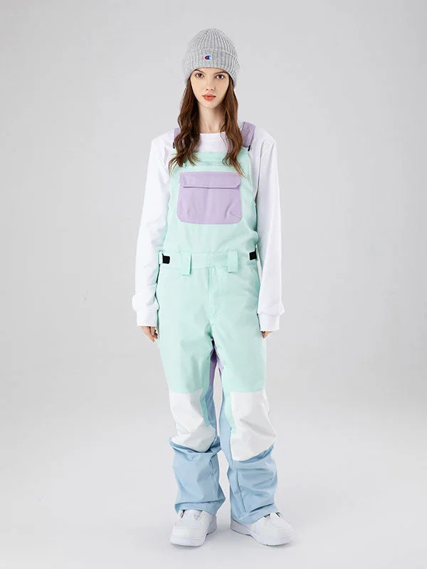 Women's Searipe Mountain Discover Colorblock Snow Pants Coverall Bibs